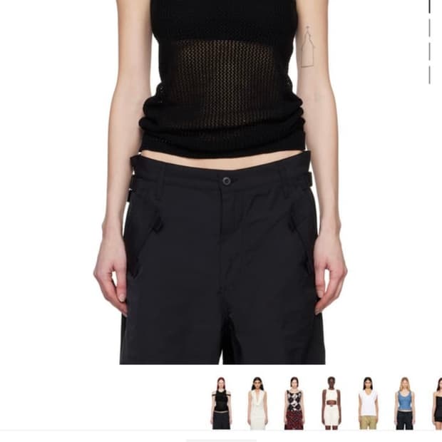 032c 블랙 자수 탱크탑