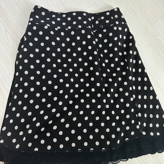 빈티지 도트 랩 스커트