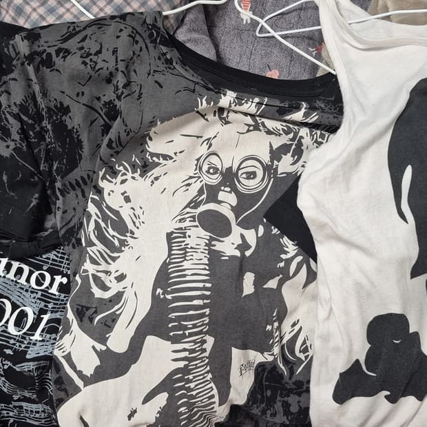 펑크 세트 락시크 y2k 갸루 프린팅 해골 반팔 나시