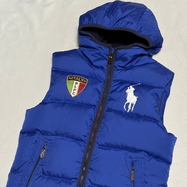 M 폴로랄프로렌 이탈리아 라인 빅포니 후드 패딩조끼