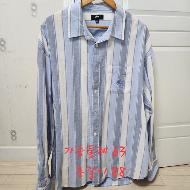 스투시 서프맨 스트라이프 셔츠 L