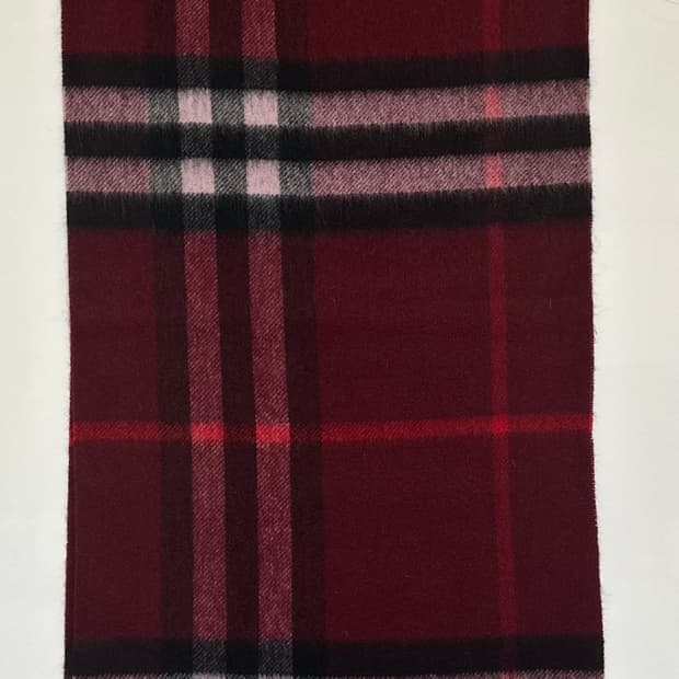 버버리 체크 캐시미어머플러 와인색 남여공용