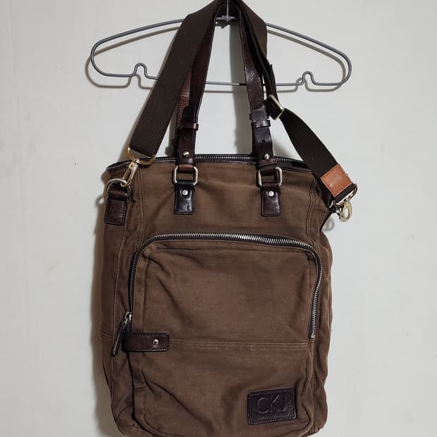 캘빈클라인 빈티지 캔버스 빅 토트백 겸 숄더백