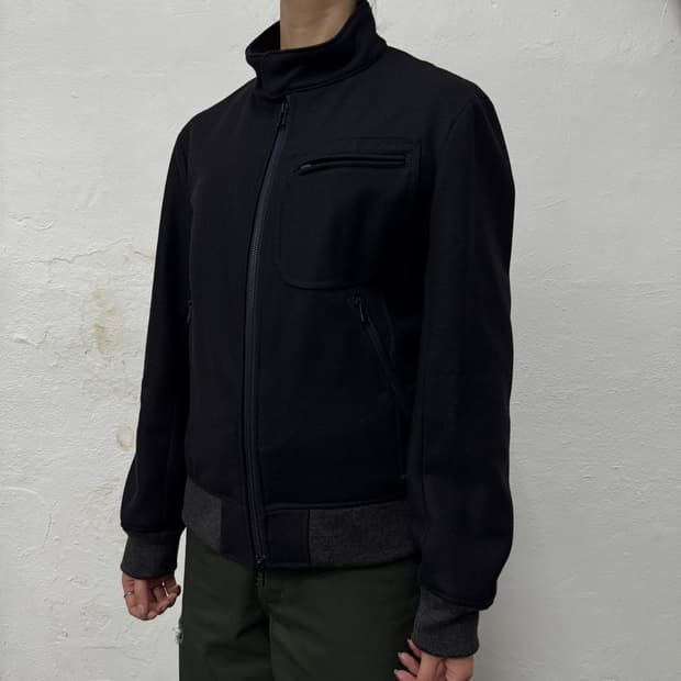 뷰티앤유스 united arrows 블랙컬러 울 나일론 혼방 헤링턴 자켓