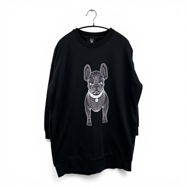 (F) 라이프워크 빅로고 롱 기장 맨투맨 블랙