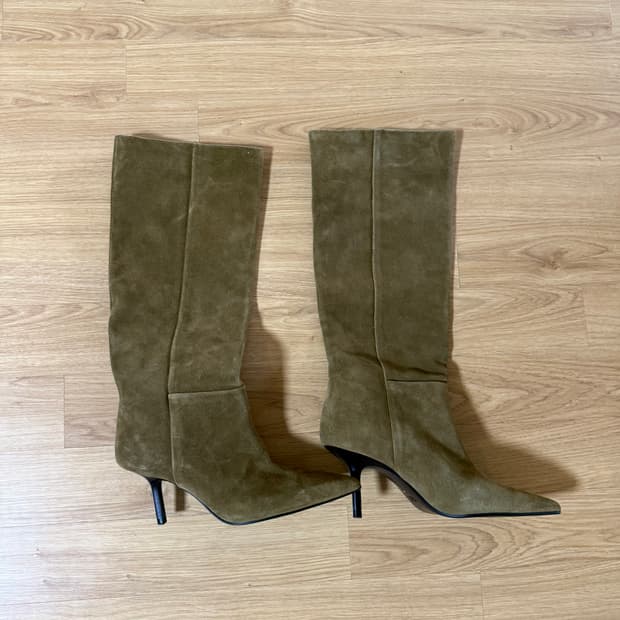 Zara 자라 베이지 스웨이드 롱부츠 38
