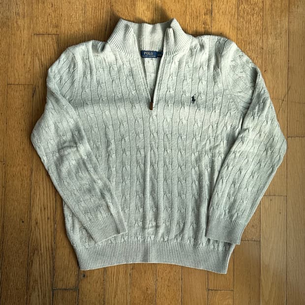 polo ralph lauren 하프집 케이블 니트 스웨터