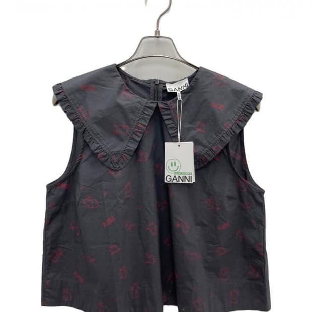 GANNI Gyre Bunny Print Sleeveless Blouse
