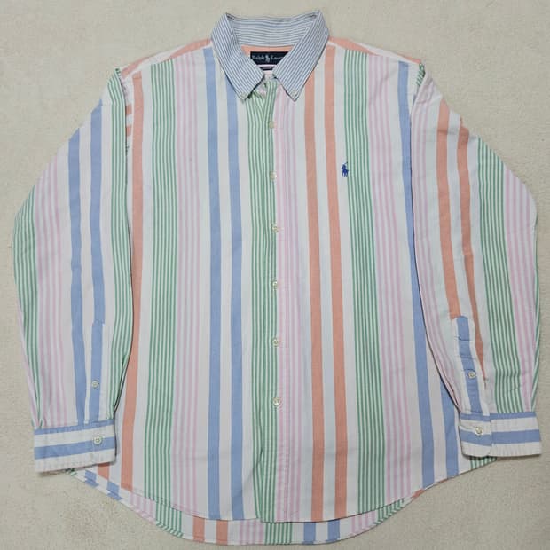폴로 랄프로렌 멀티 스트라이프 셔츠 2XL 급처