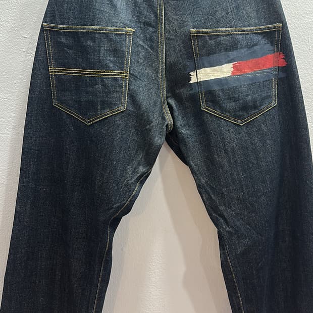 타미힐피거 페인팅 백포인트 데님팬츠34-36