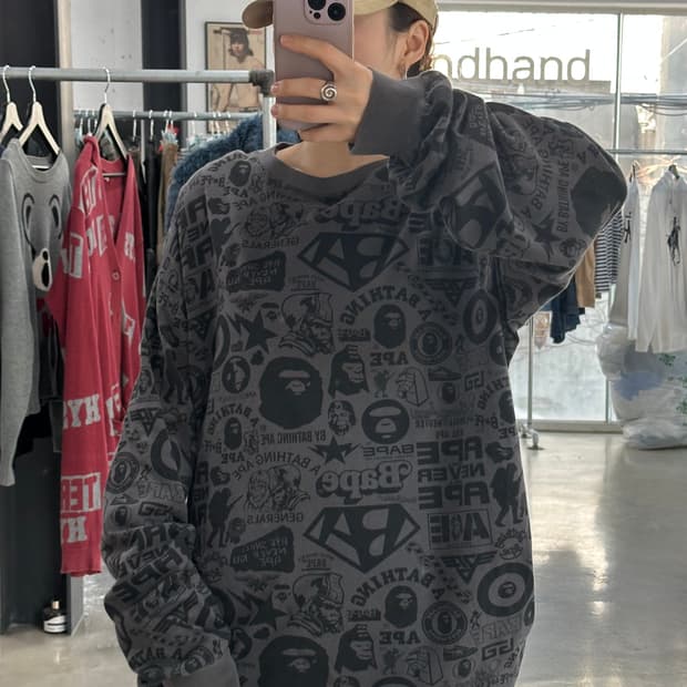 베이프 OG 프린팅 풀로고 롱슬리브