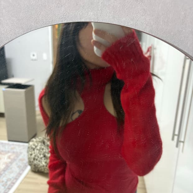 기마구아스 레드 홀터넥 탑 볼레로 세트