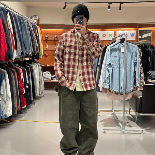 빈티지 나바호 체크 셔츠