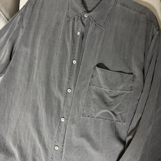 해칭룸 크롭셔츠 다잉 차콜