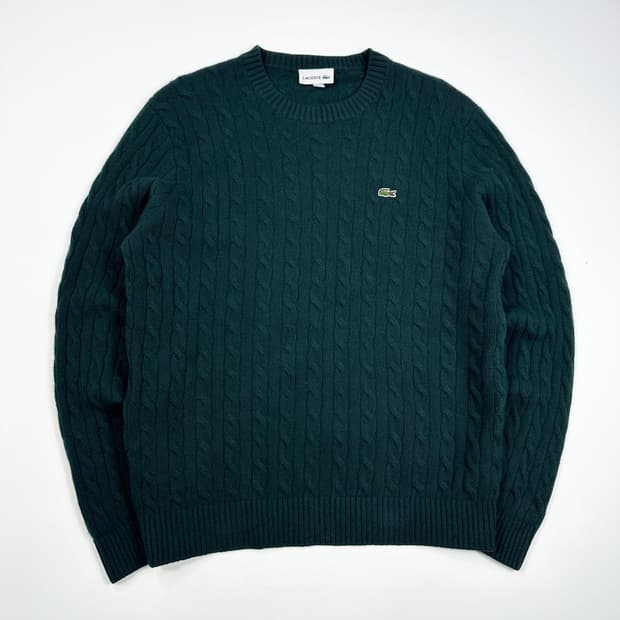 라코스테 클래식 케이블 니트 그린 M