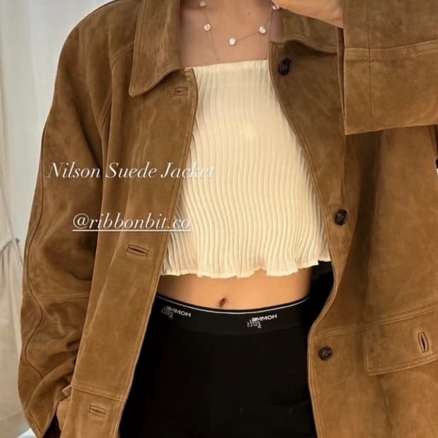 리본빛 스웨이드 자켓