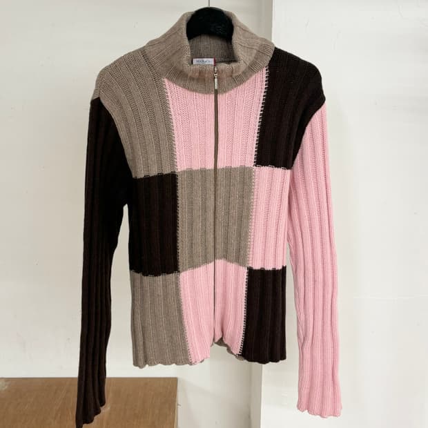 막스 앤 코 패치워크 니트 집업