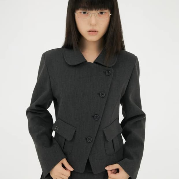 미레코 diagonal JK 차콜 자켓 