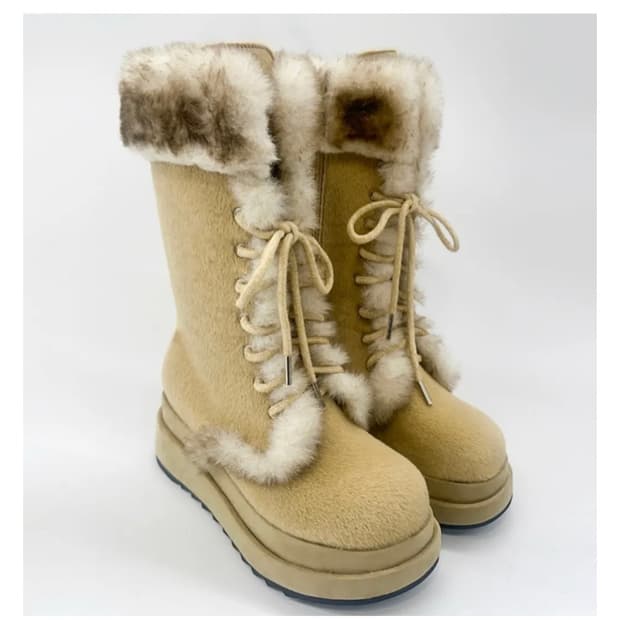루루서울 Sugar Fur Boots (Beige)