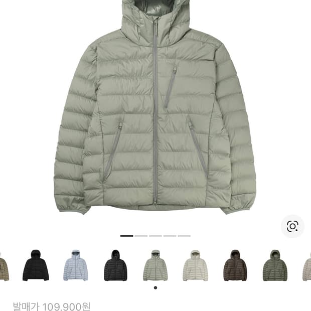 무신사 스탠다드 시티 레저 후디드 라이트 다운 재킷 피스타치오