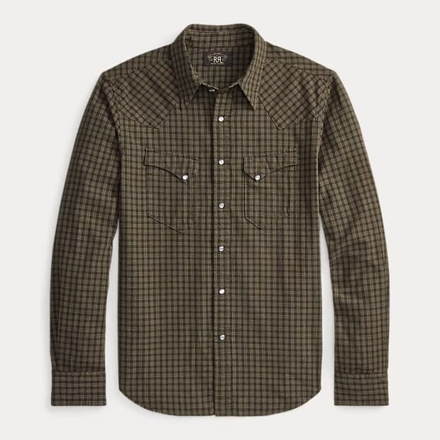 RRL 더블알엘 슬림핏 체크 웨스턴 셔츠 L사이즈 신품