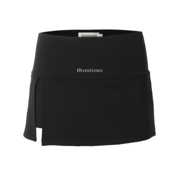 쓰리타임즈 애슬레틱 슬릿 미니 스커트 athletic slit 블랙 M
