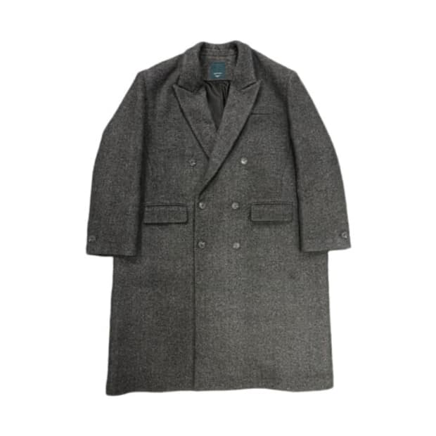 언더마이카 오버 박시핏 테일러드 더블코트 헤링본