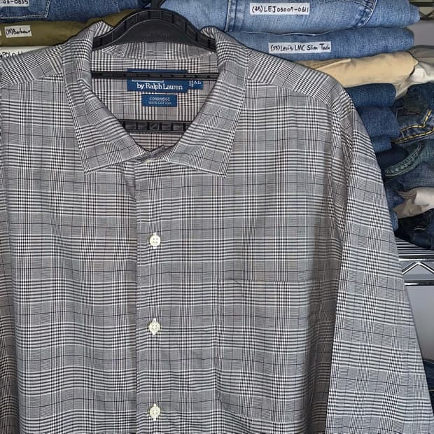 [XL] 폴로 랄프로렌 글렌체크 코튼셔츠 코르브릿지