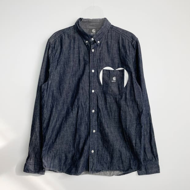 B1 칼하트 WIP 25주년 한정판 데님 카라 셔츠 100사이즈