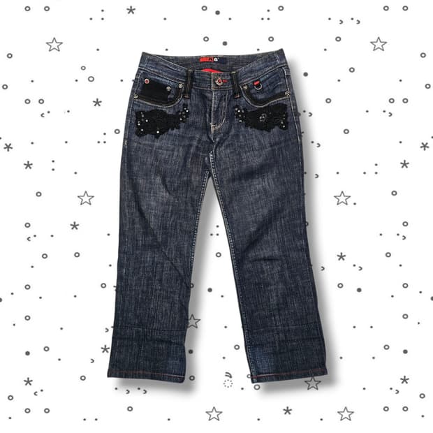 67 A6 데님 카프리 팬츠