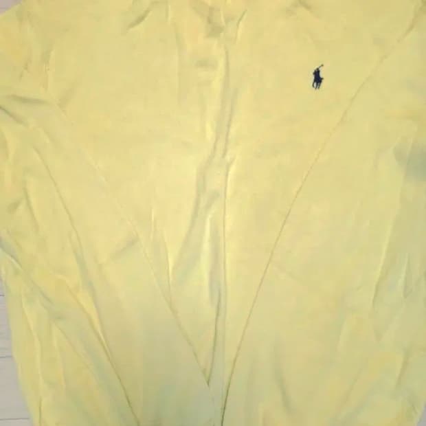 폴로 랄프로렌 옐로우 브이넥 니트 XL