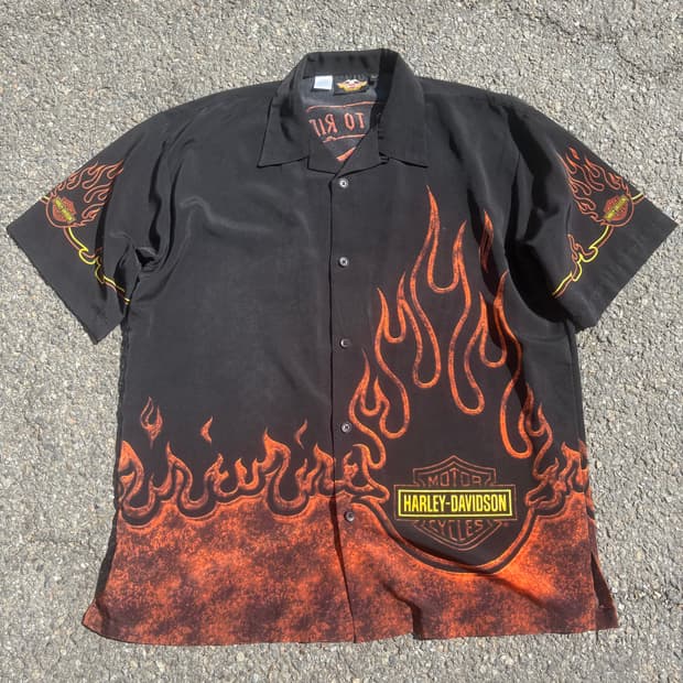 할리 데이비슨 플레임 반팔 셔츠