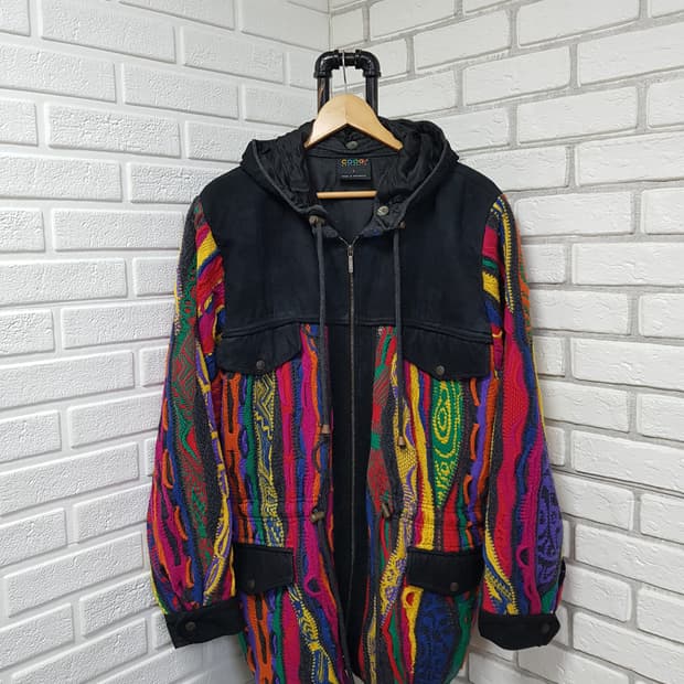 [L/105~110] 쿠지 COOGI 스웨이드 케이블 후드 자켓