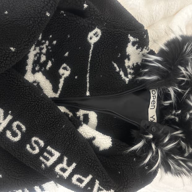 오픈와이와이 플리스 후드 블랙