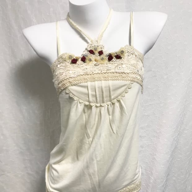 빈티지 액시즈팜 axes femme 페어리 홀터넥 슬리브리스