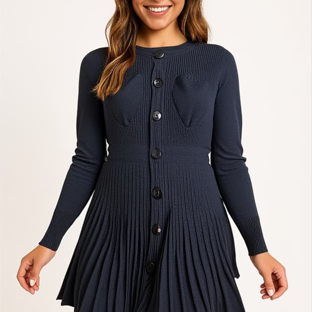 니트 플리츠 원피스 블랙 xs