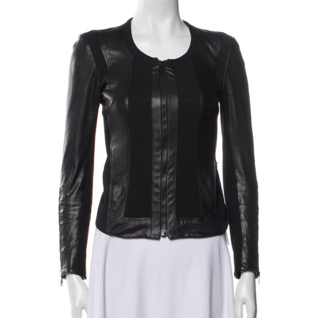 헬무트랭 leather biker jacket
