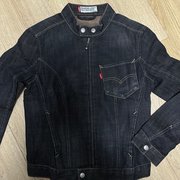 리바이스 00s 걸스핏 흑청 크롭 라이더 자켓 55