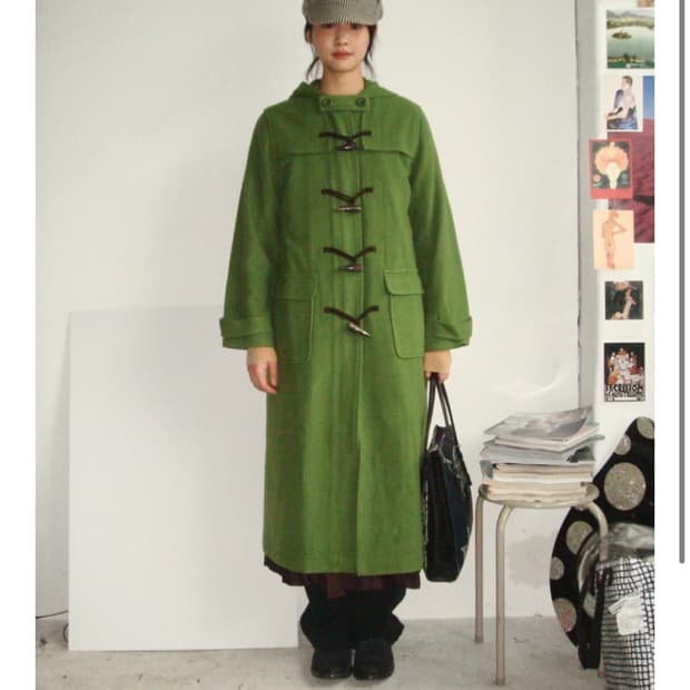 Vintage duffle coat green