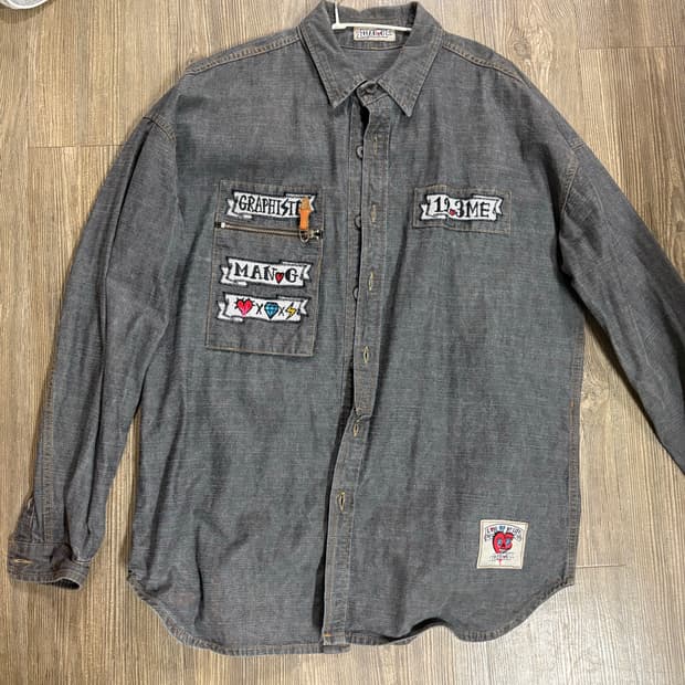 만지 흑청데님 셔츠