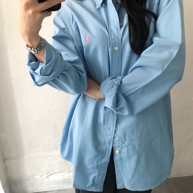 Polo 폴로 랄프로렌 신형 핑크포니 스카이블루 클래식핏 버튼다운 셔츠