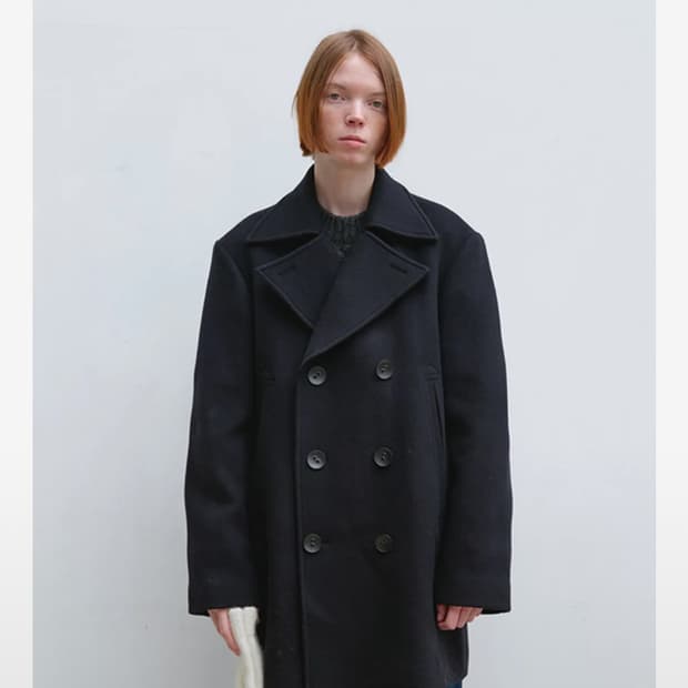 엔조블루스 오버핏 피코트 네이비