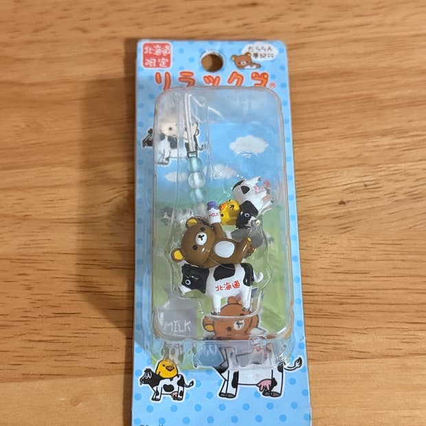 고전문구 리락쿠마 스트랩 젖소