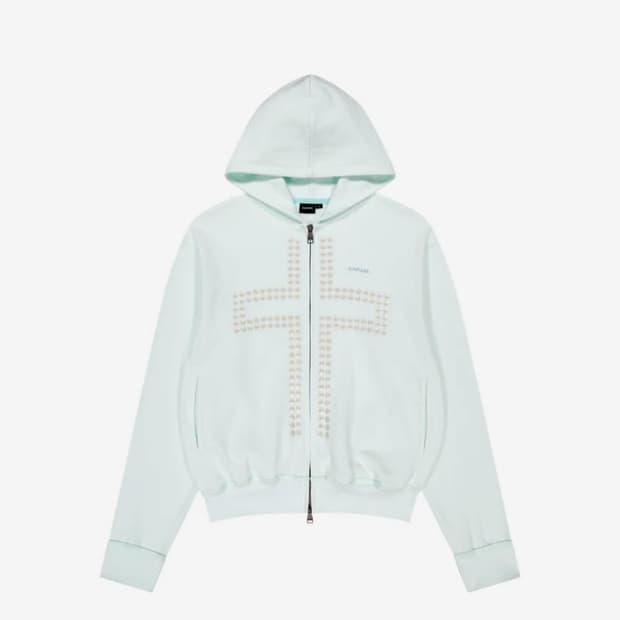 아캄 후드집업 Cross Rhinestone Zip-Up Hoodie