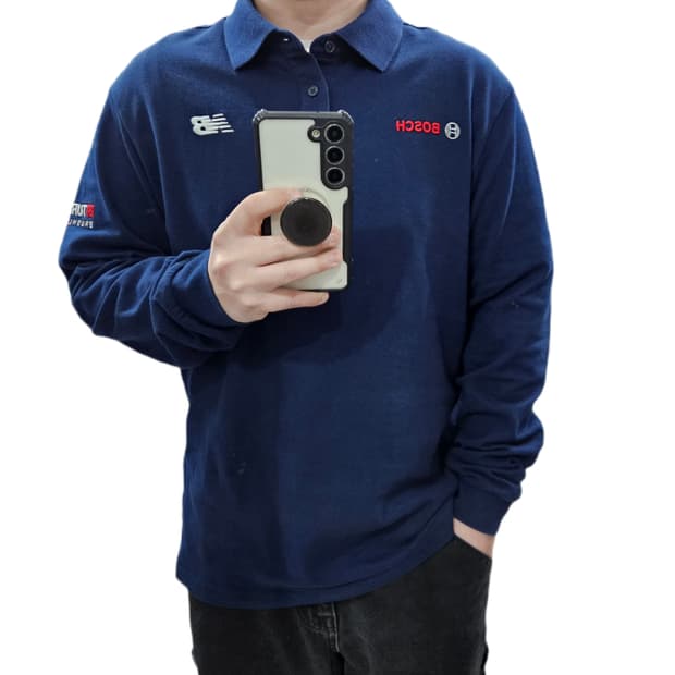 100 뉴발란스 X 보쉬 긴팔 카라티 네이비