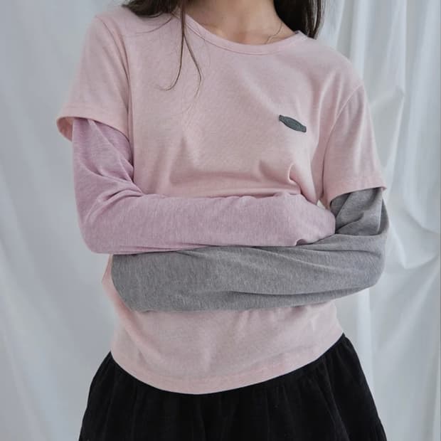 무음 드리미 레이어드 티 Dreamy Layered Tee (Pink)