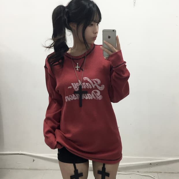 [HARLEY DAVIDSON] 할리데이비슨 와플 체리와인 롱슬리브