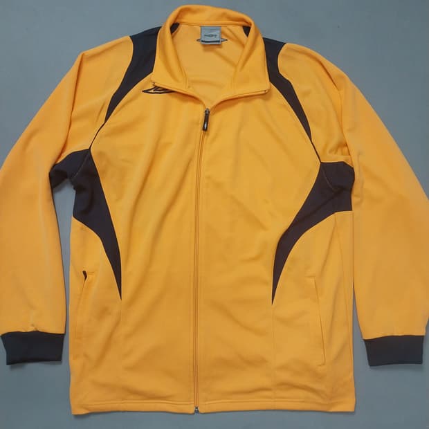 [2XL] 엄브로 오렌지 네이비 배색 저지 트랙탑 자켓