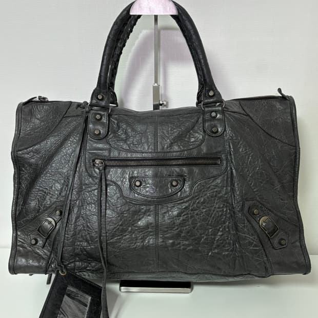 발렌시아가 워크 모터백 블랙 라지