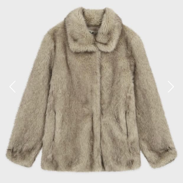 시눈 헤비 믹스 퍼자켓 애쉬브라운